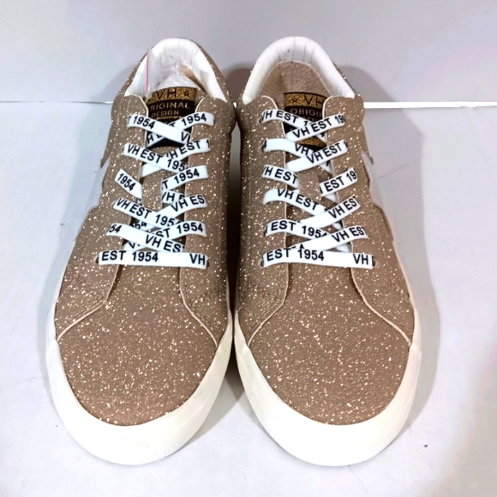 Vintage Havana Women's (Size 7.5) Gold Distressed Suede Fashion Sneakers (NWOT) - Picture 3 of 10